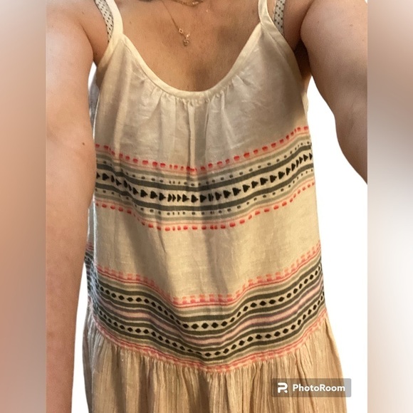 NWOT Lemlem Inku Striped Cotton Mini Dress in white combo size S, oversized - Picture 8 of 12